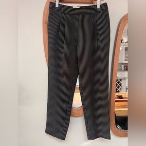 Black Striped Women's Cropped Pants